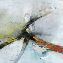 SINASI BOZATLI, "Grey Splash I", Acryl auf Leinwand, 130x130cm, 2008