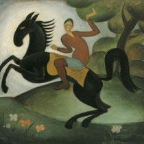 PETER PÁLFFY, Reiter, signiert, um 1925, Öl/Karton auf Platte, 43x51cm