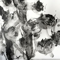 「花」2024年 350×450  素材/パネル、ボンド墨