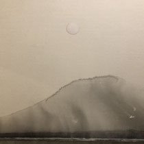 2024年宇宙の旅〜夢は枯野をかけ廻る〜　制作2024 50号・松煙墨 ・胡粉 ・水晶末 ・雲母 ・金泥 ・鹿膠 ・麻布