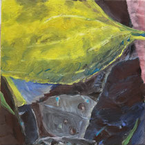 Herbstlaub 13, 30x30 cm, Eitempera auf LW, 2023