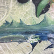 Eselsdistel 3, 80x80 cm, Eitempera auf LW, 2022