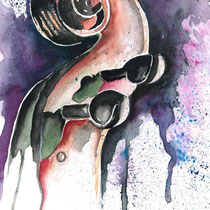 Cello Schnecke, Aquarell, 1017, 29x20 cm | Manuela Sold | Foto: Manuela Sold