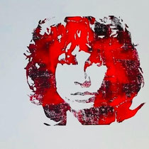 "JIM MORRISON", Linolschnitt, Foto: Angelika Reiter
