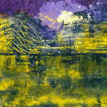 Wolfgang Graf | "Morgenbild" 071110, der Berg ruft, Acryl auf Papier, 2010, 15x21cm | Foto: Wolfgang Graf