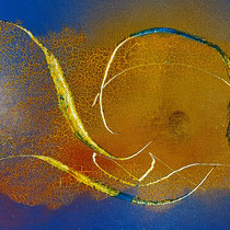 Wolfgang Graf | "Space of Silence V",  Acryl, Glitter, Pigment, auf Leinwand, auf Karton, 2021, 20x40 cm