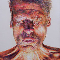 Kunstkreis-Frankenthal | Joe Hanisch, SELBST „Oh nein!“, 2005, 100 x 150 cm, Kugelschreiber farbig, Buntstifte, Foto: Joe Hanisch