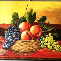 Obstkorb, Öl auf Leinwand, Manfred Haardt