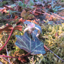 Ring, Silber 925, rosaroter Labradorit aus Oregon