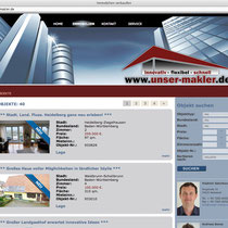 <h1>Immobilienportal Unser Markler</h1><h3>(Konzept & Webdesign)<br><a href="http://www.unser-makler.de/" target="_blank">www.unser-makler.de</a></h3>