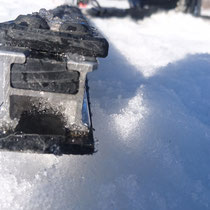 Der Belag kann auch wenn's gefroren ist gewechselt werden