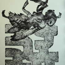 "Dood Mék" - Radierung, Materialdruck, Prägedruck; ca 30 x 25 cm