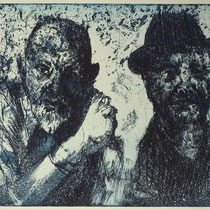 "Zwei alte Männer, schnodderig", Radierung, Aquatinta, ca 24,5 x 29 cm
