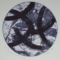 "Einkreisung", Radierung, Aquatinta, Kaltnadel, ca 23,5 x 23,5 cm