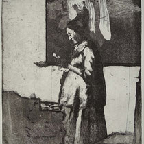"nach Vermeer", Radierung, Aquatinta, ca 24,5 x 20 cm