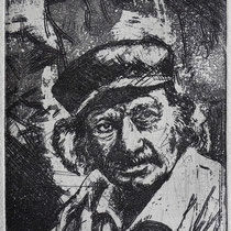 "Porträt HAP Grieshaber" Radierung, Aquatinta, ca 13 x 10 cm