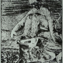 "Strandgut", (n. Rodin: "am Meer") Radierung, ca 25 x 20 cm
