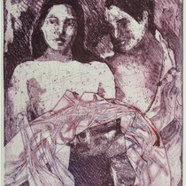 "paradise lost" (nach P. Gauguin ), Radierung, Aquatinta, ca 24,5 x 20,5 cm