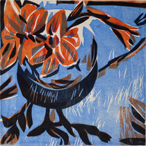 Julistern, Farbholzschnitt, 25 x 25 cm