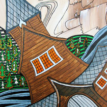 NOORS KERKJE - acrylverf op doek - 40 x 30 - verkoopprijs € 150