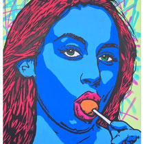 Lollipop Obsession | acrylic & spraypaint on canvas | 140x180 cm | 55x71 inches