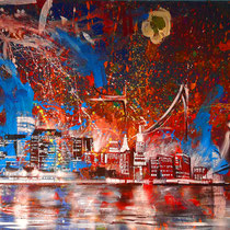 Urban explosion, Lack Acryl, Graffity auf Leinwand 200 x 140 