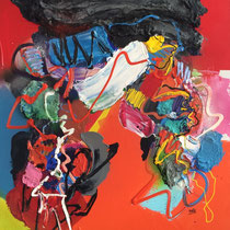 Boogie woogie birds  80x100  (niet meer beschikbaar)