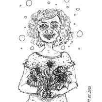 Mädchen mit Sonnenblumen, 2020