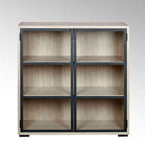 Lennart Vitrinenschrank gekälkt H 115 cm, 110 x 48 cm 