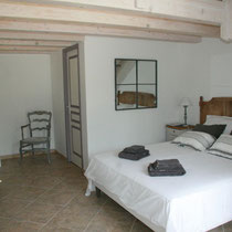 the ground floor with the double bed