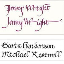 gothic scripts and my own flourished italic script