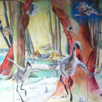 "El condor pasa", Öl auf Leinwand, 140x300cm, dreiteilig, 2012
