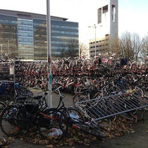 Le parc à vélo devant la gare centrale