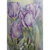 Tulips I 2023 (O3) 20x30cm / Watercolour by ©janinaB.