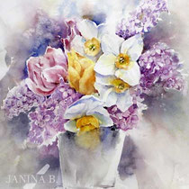 springtime bouquet I 2023 (T1) 30x40cm / Watercolour by ©janinaB.