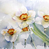 Daffodils I 2023 (T1) 30x40cm / Watercolour by ©janinaB.