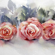Roses V 2023 (O3) 20x30cm / Watercolour by ©janinaB.