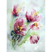 Flowers VI 2023 (T1) 30x40cm / Watercolour by ©janinaB.