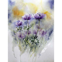 Anemones I 2023 (T1) 30x40cm / Watercolour by ©janinaB.