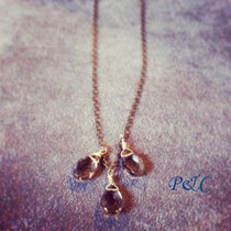 Collier 3 gouttes quartz fumé Carole