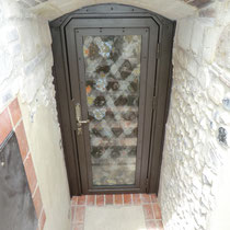 porte vitrée vue de l'extérieur