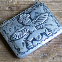 5519 Navajo Pill Box w/knifewing appliqué c.1940-60 $285