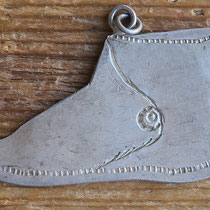 4970 Navajo Moccasin pendant early 20th c. 1x1.75" $150