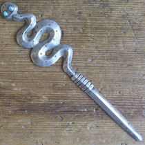 4195 Navajo Sandcast Letter Opener w/Snake c.1950 1.5x6.75" $850