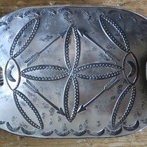 4291 Navajo Ingot Silver Footed Ash Tray c.1920 2x3.5" $195