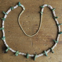 4470 Navajo/Pueblo Heishi Necklace w/Turquoise Tabs c.1950 27" $650