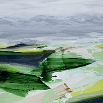 landschaft mit waldstücken - acryl auf leinwand, H 65 x B 160 cm