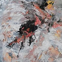 Schreeuw, 90x120cm, gemengde technieken, verkocht