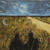 De weg, 40x50cm, gemengde technieken, verkocht