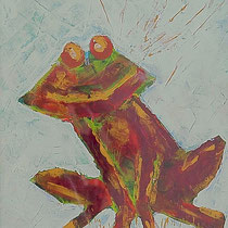 Kikker, 30x40cm, acryl, verkocht